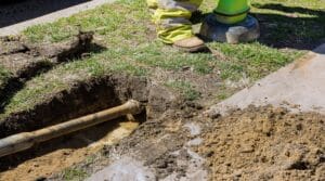 Trenchless laying of communications, fiber optic and water pipes